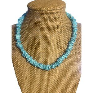 Blue Dyed Puca Shell Necklace Barrel Clasp Surfer Beach Vacation Choker Collar